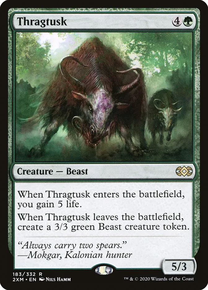 2020 Double Masters Thragtusk #183 rare card image