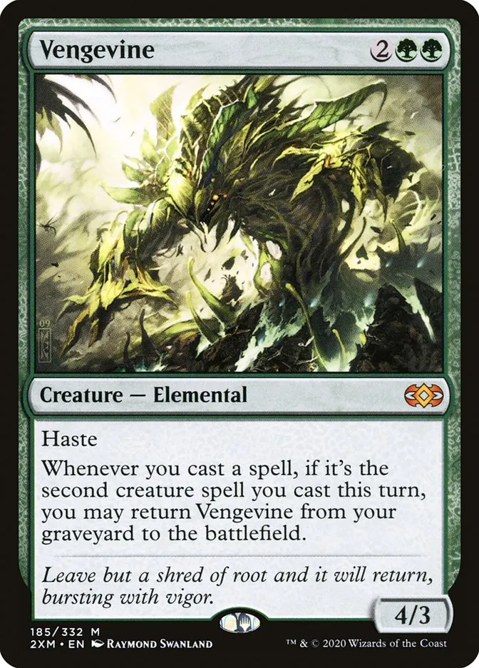 2020 Double Masters Vengevine mythic #185 mythic card image