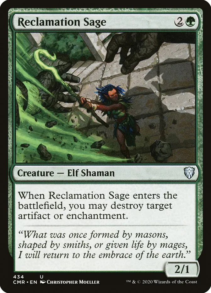 2020 Commander Legends Reclamation Sage #434 uncommon card image
