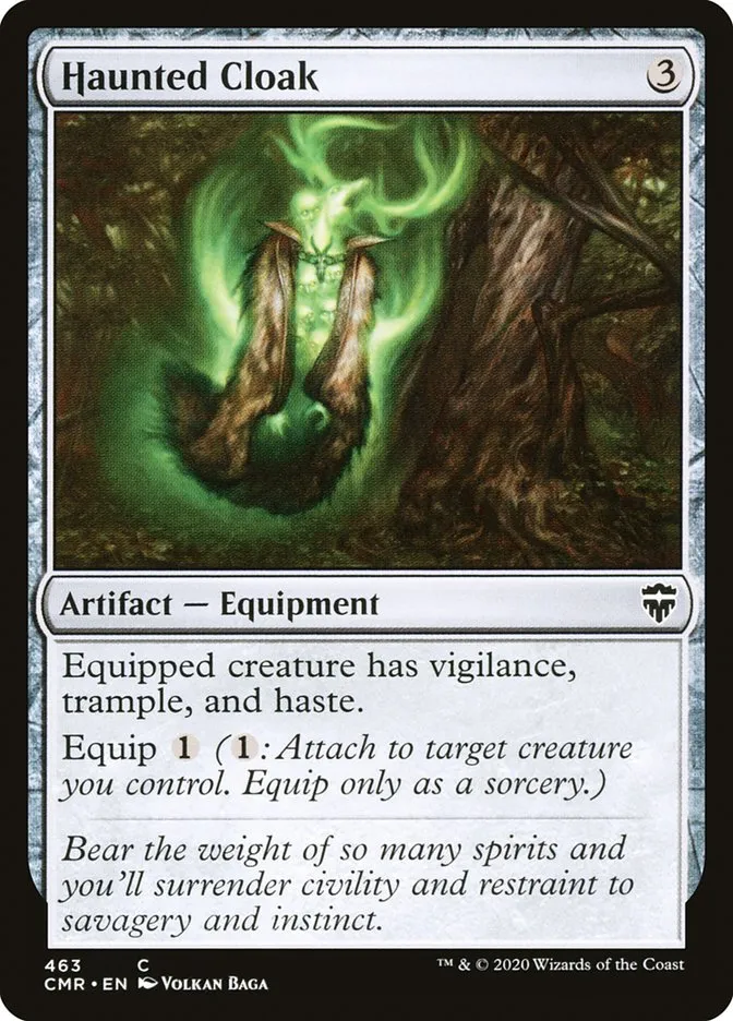 2020 Commander Legends Haunted Cloak common #463 common card image