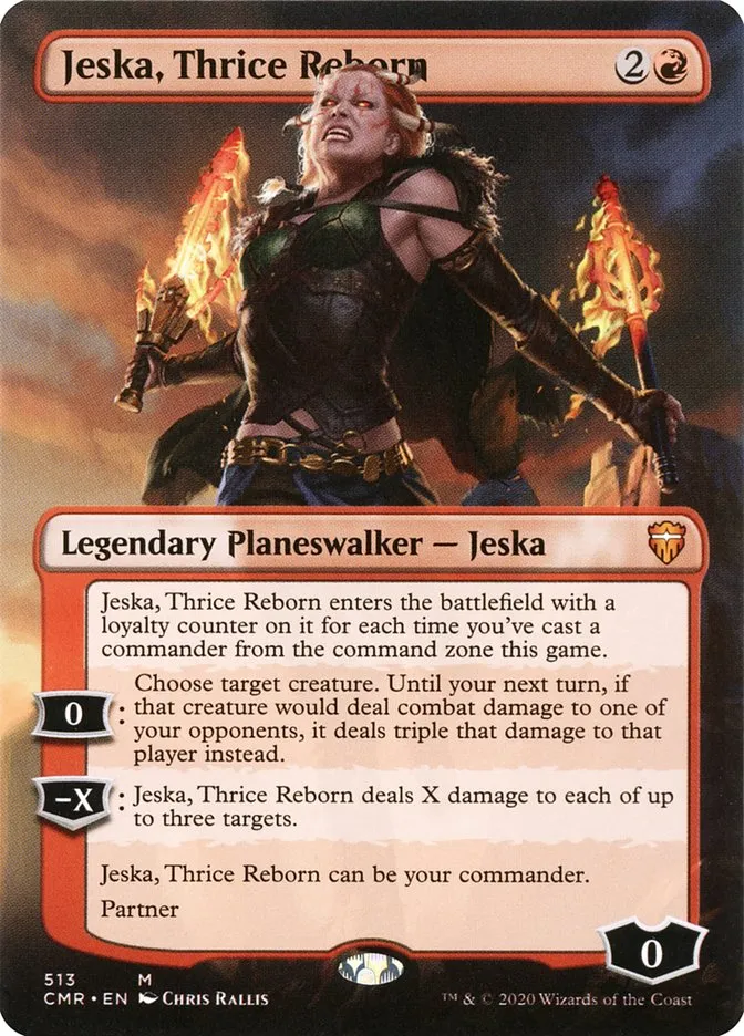 2020 Commander Legends Jeska, Thrice Reborn [Extended Art] mythic #513 mythic card image