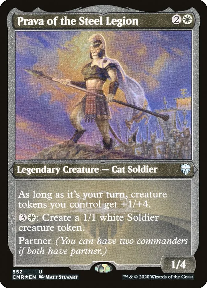 2020 Commander Legends Prava of the Steel Legion [Foil Etched] uncommon #552 uncommon card image