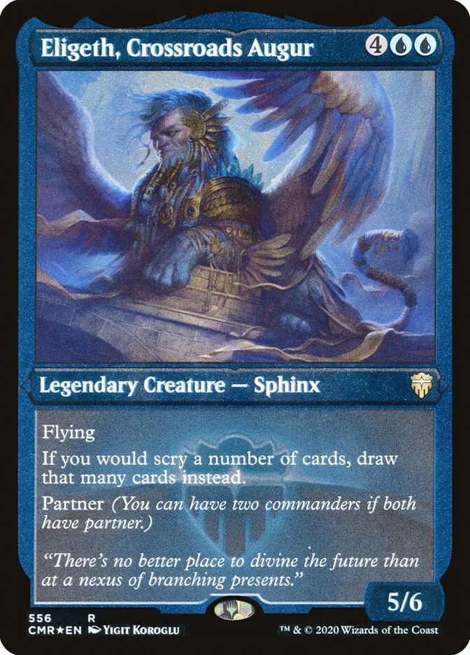 2020 Commander Legends Eligeth, Crossroads Augur [Foil Etched] rare #556 rare card image