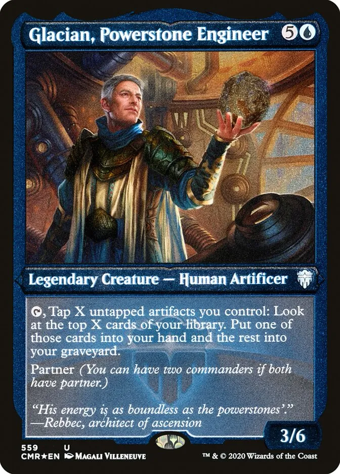 2020 Commander Legends Glacian, Powerstone Engineer [Foil Etched] uncommon #559 uncommon card image