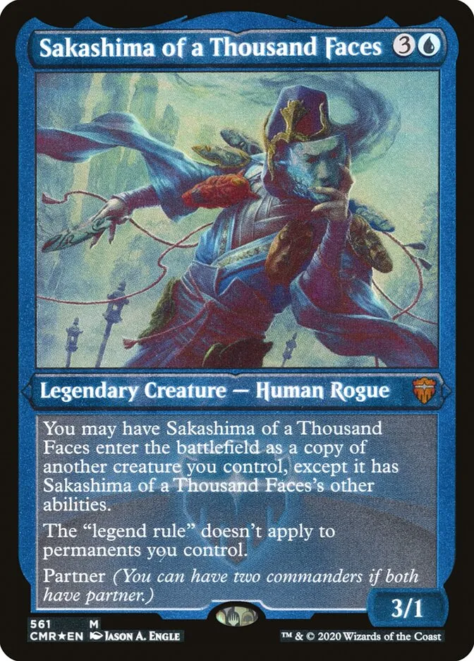 2020 Commander Legends Sakashima of a Thousand Faces [Foil Etched] mythic #561 mythic card image