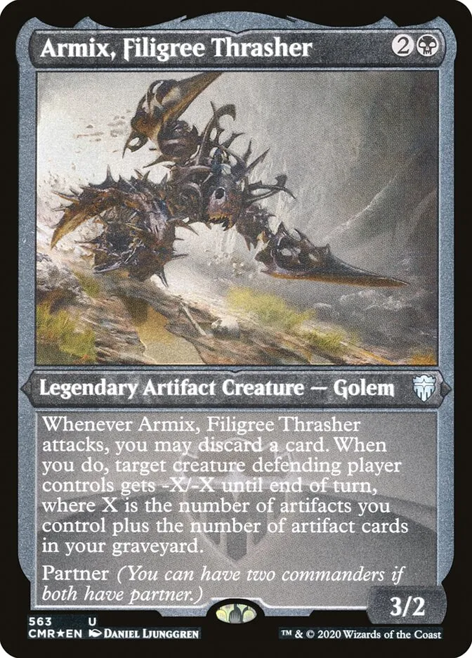 2020 Commander Legends Armix, Filigree Thrasher [Foil Etched] uncommon #563 uncommon card image