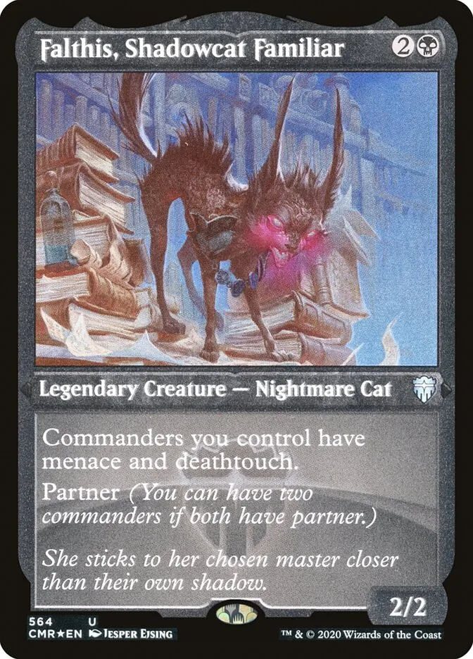 2020 Commander Legends Falthis, Shadowcat Familiar [Foil Etched] uncommon #564 uncommon card image
