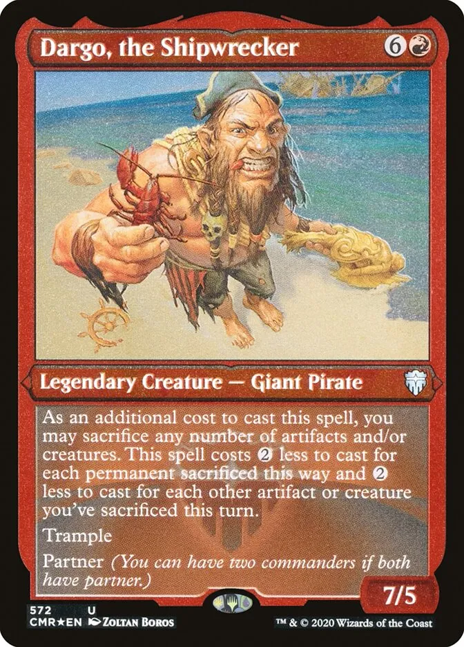2020 Commander Legends Dargo, the Shipwrecker [Foil Etched] uncommon #572 uncommon card image