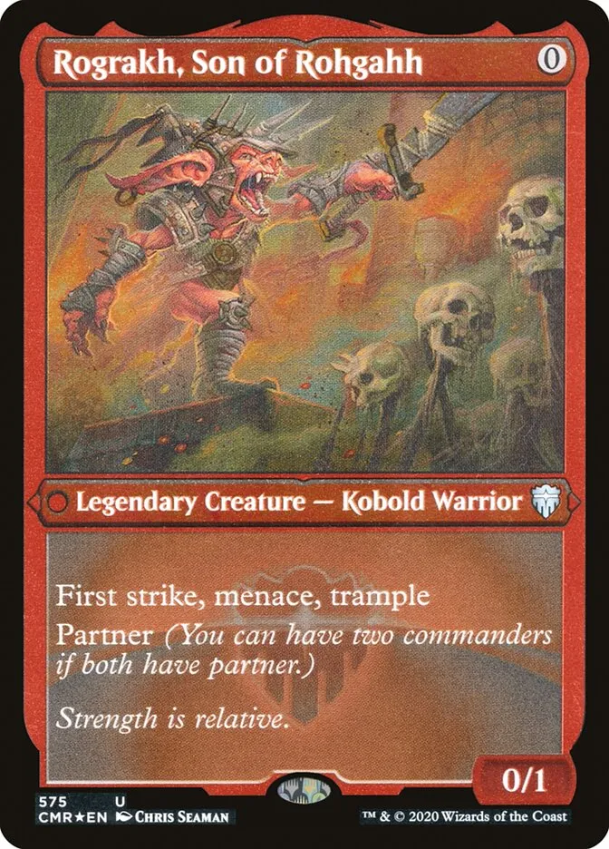 2020 Commander Legends Rograkh, Son of Rohgahh [Foil Etched] uncommon #575 uncommon card image