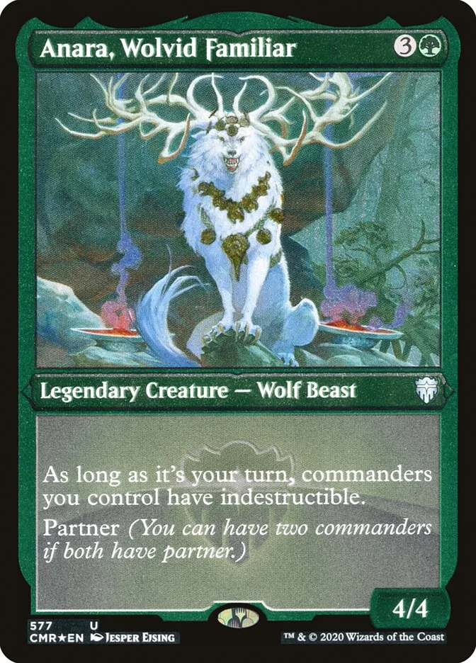 2020 Commander Legends Anara, Wolvid Familiar [Foil Etched] uncommon #577 uncommon card image
