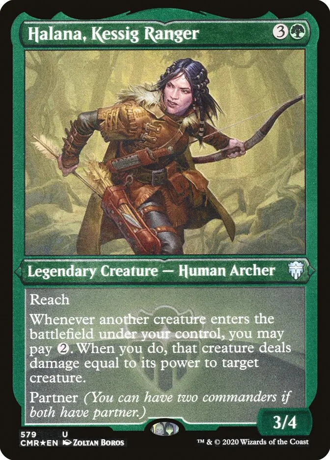 2020 Commander Legends Halana, Kessig Ranger [Foil Etched] uncommon #579 uncommon card image