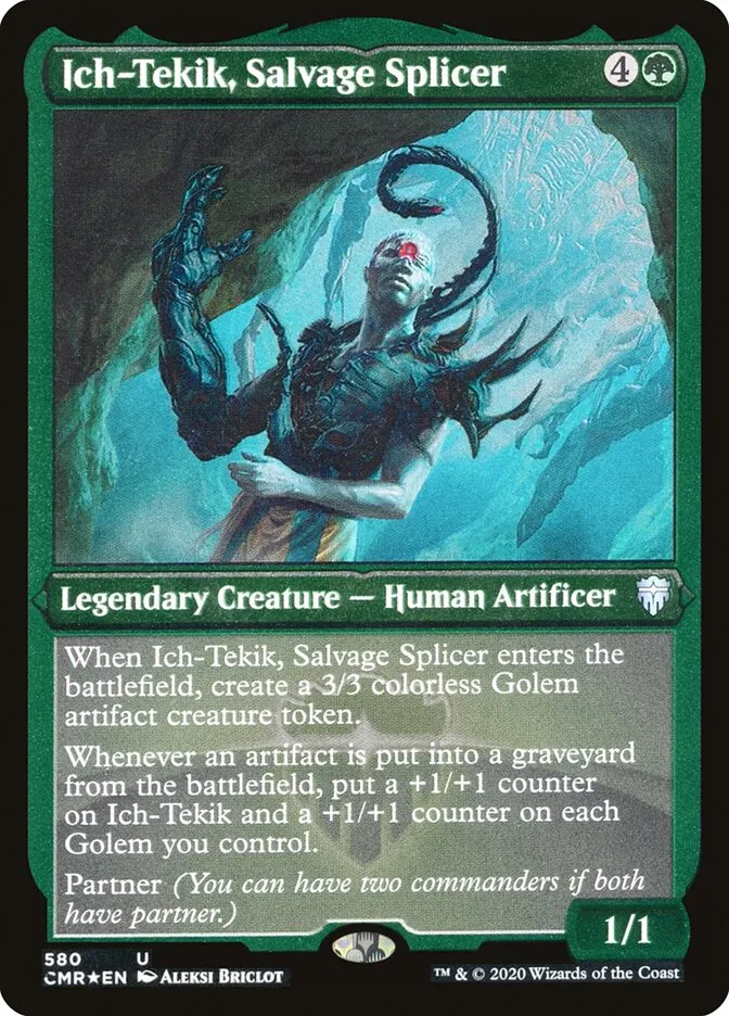 2020 Commander Legends Ich-Tekik, Salvage Splicer [Foil Etched] uncommon #580 uncommon card image