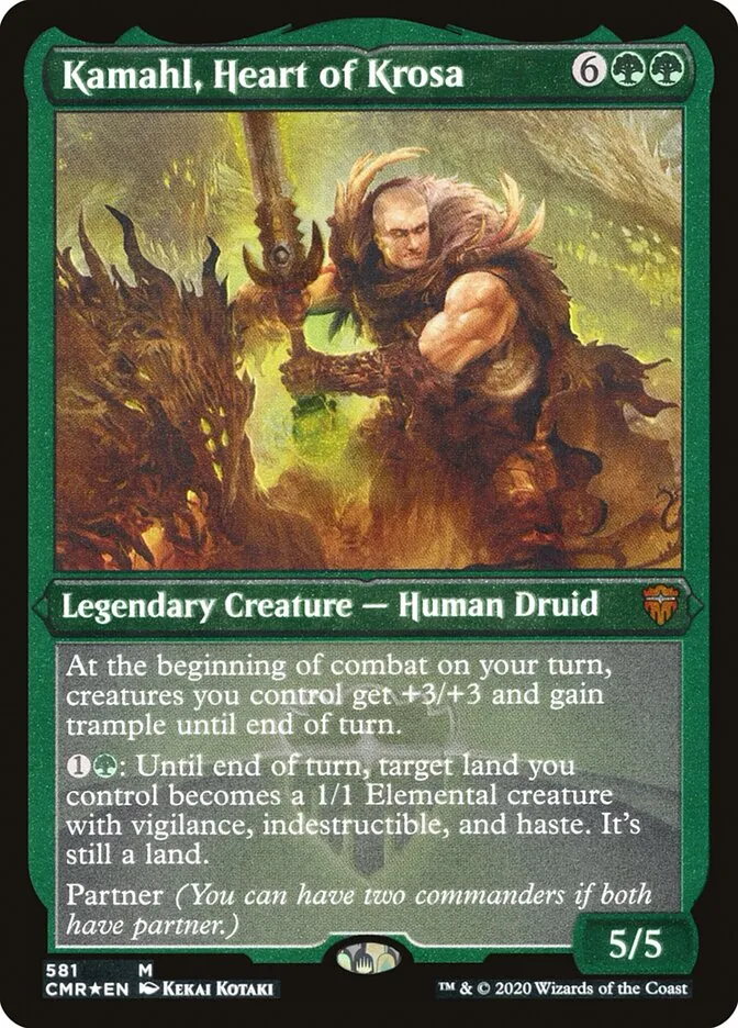 2020 Commander Legends Kamahl, Heart of Krosa [Foil Etched] mythic #581 mythic card image