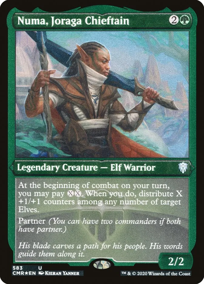 2020 Commander Legends Numa, Joraga Chieftain [Foil Etched] uncommon #583 uncommon card image