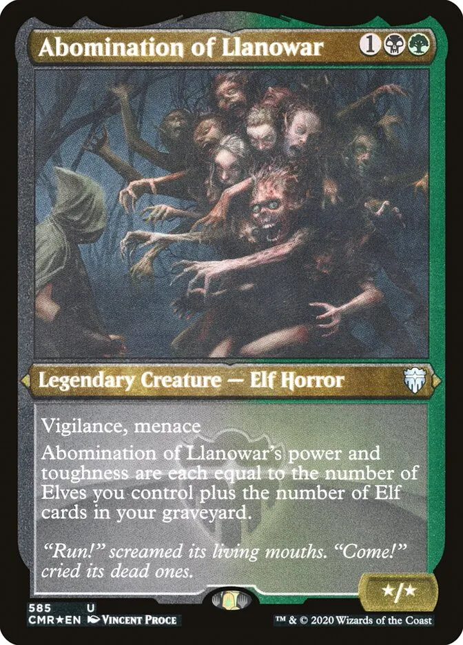 2020 Commander Legends Abomination of Llanowar [Foil Etched] uncommon #585 uncommon card image