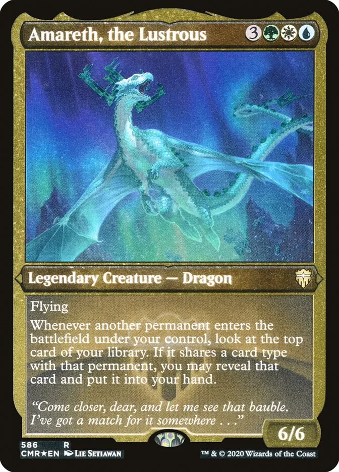 2020 Commander Legends Amareth, the Lustrous [Foil Etched] rare #586 rare card image