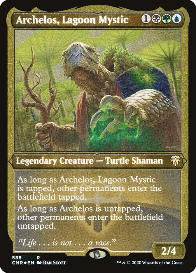 2020 Commander Legends Archelos, Lagoon Mystic [Foil Etched] rare #588 rare card image