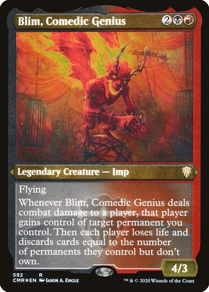 2020 Commander Legends Blim, Comedic Genius [Foil Etched] rare #592 rare card image