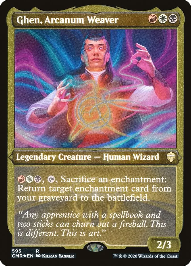 2020 Commander Legends Ghen, Arcanum Weaver [Foil Etched] rare #595 rare card image