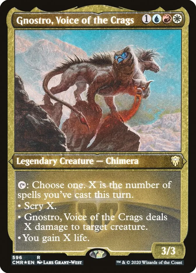 2020 Commander Legends Gnostro, Voice of the Crags #596 rare card image