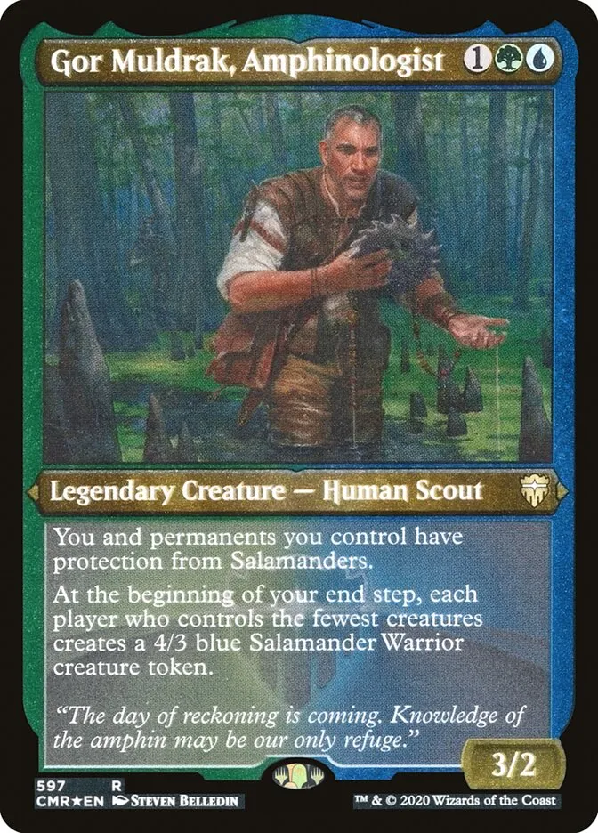 2020 Commander Legends Gor Muldrak, Amphinologist #597 rare card image