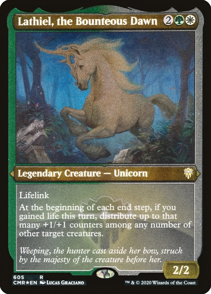 2020 Commander Legends Lathiel, the Bounteous Dawn #605 rare card image