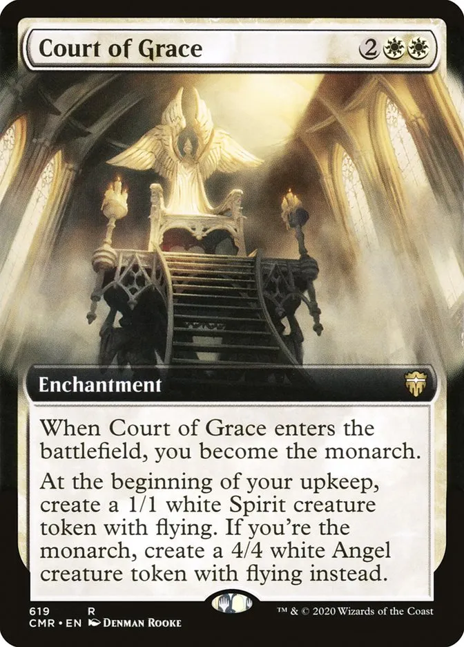 2020 Commander Legends Court of Grace [Extended Art] rare #619 rare card image