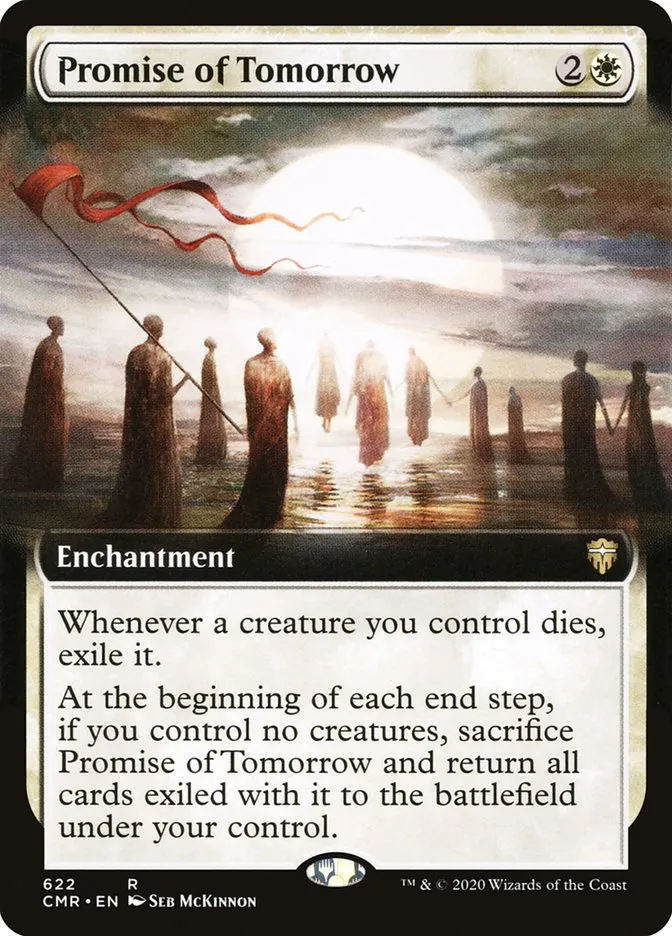 2020 Commander Legends Promise of Tomorrow [Extended Art] rare #622 rare card image
