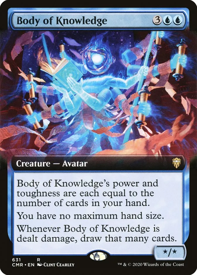 2020 Commander Legends Body of Knowledge [Extended Art] rare #631 rare card image