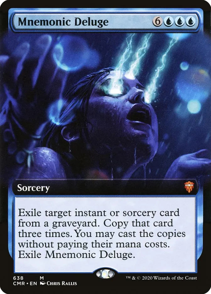 2020 Commander Legends Mnemonic Deluge [Extended Art] mythic #638 mythic card image