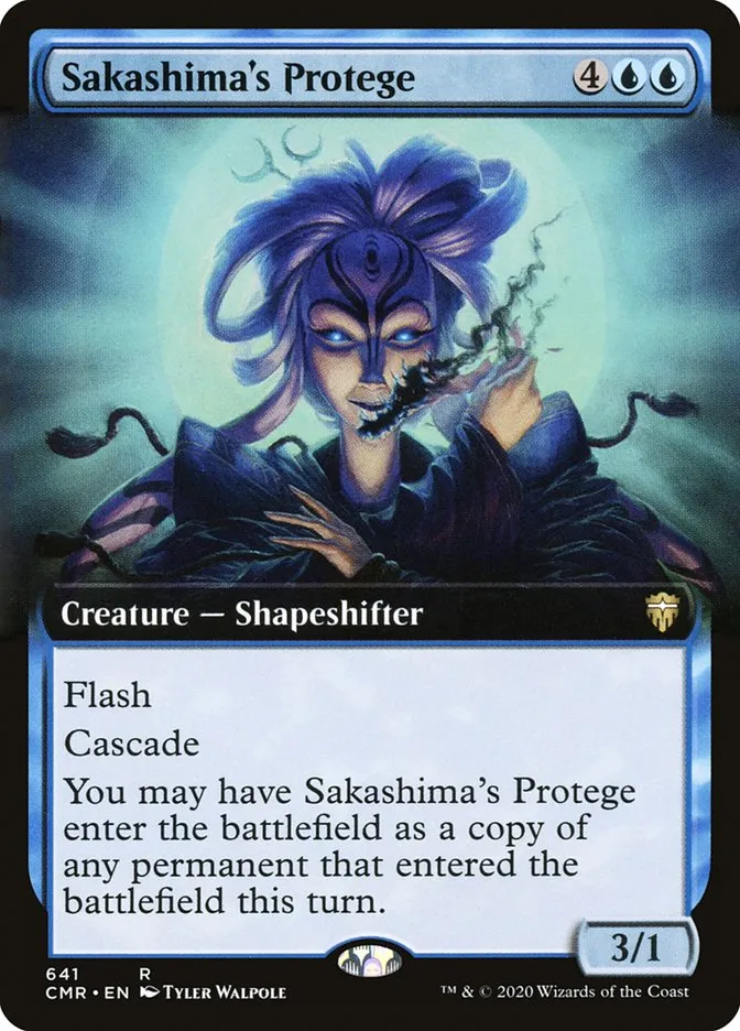 2020 Commander Legends Sakashima's Protege [Extended Art] rare #641 rare card image