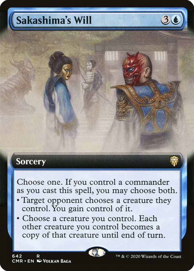 2020 Commander Legends Sakashima's Will [Extended Art] rare #642 rare card image
