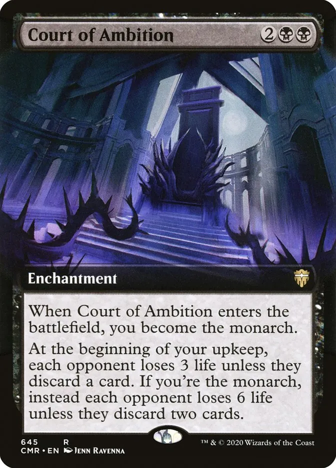 2020 Commander Legends Court of Ambition [Extended Art] rare #645 rare card image