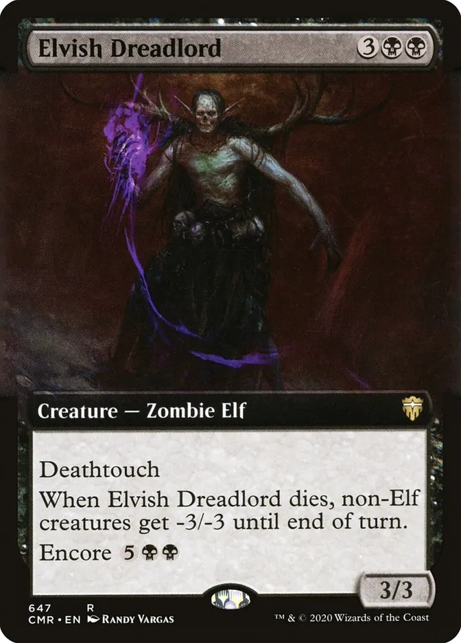 2020 Commander Legends Elvish Dreadlord [Extended Art] rare #647 rare card image