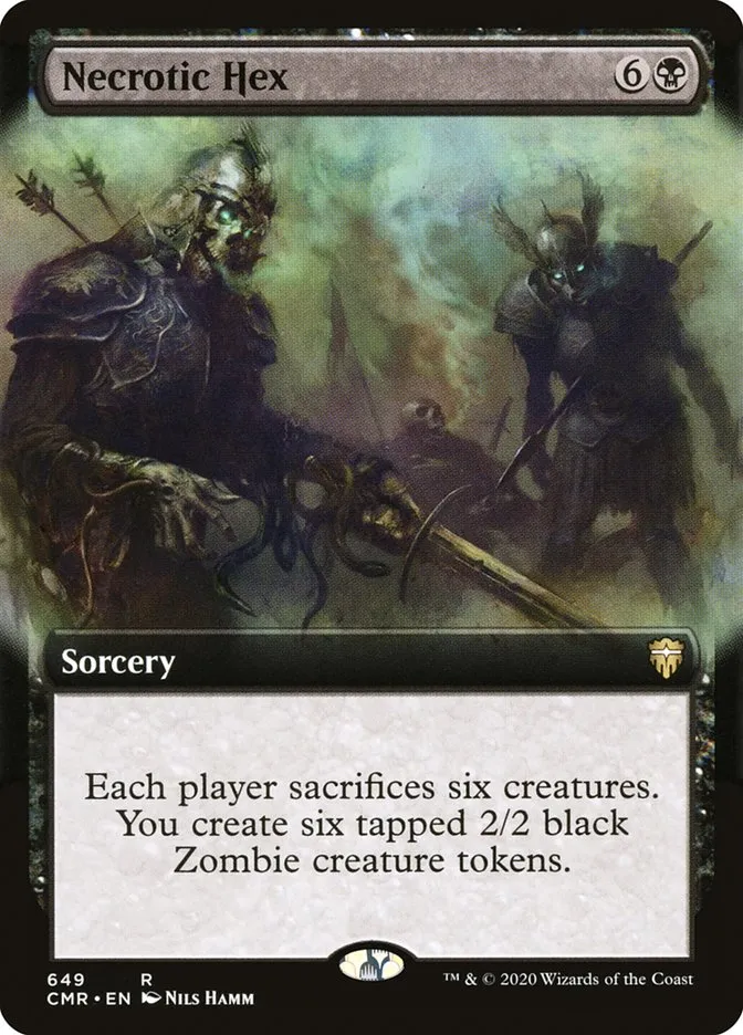 2020 Commander Legends Necrotic Hex rare #649 rare card image