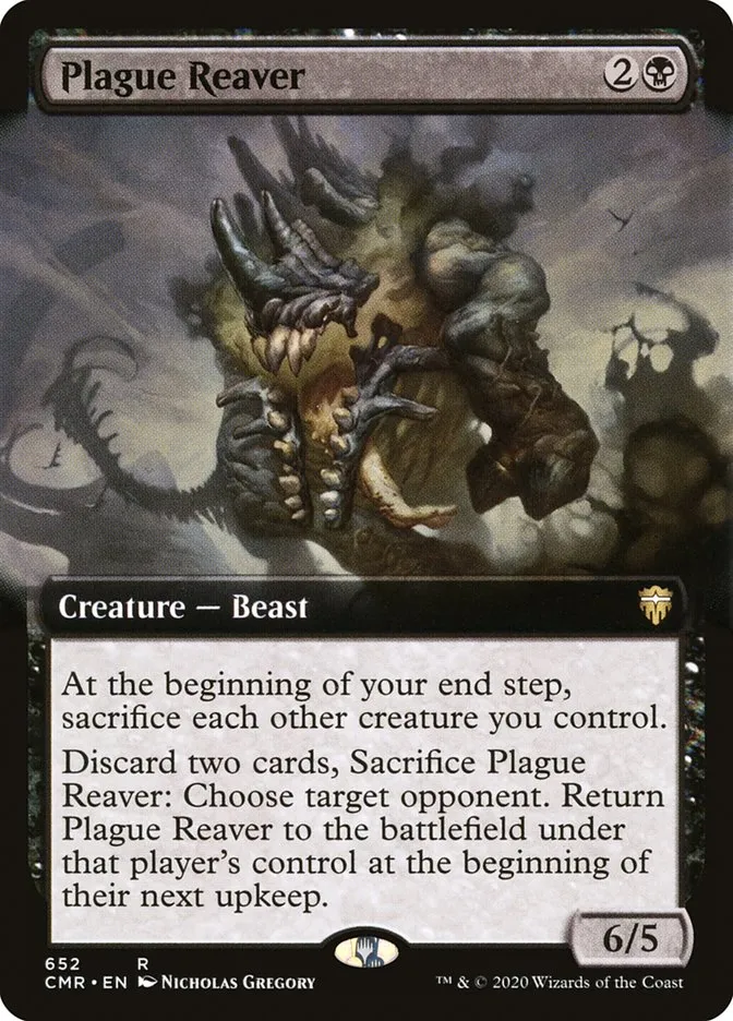 2020 Commander Legends Plague Reaver [Extended Art] rare #652 rare card image