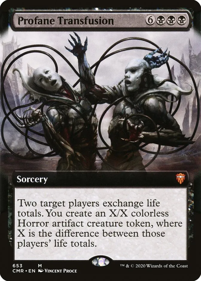 2020 Commander Legends Profane Transfusion mythic #653 mythic card image