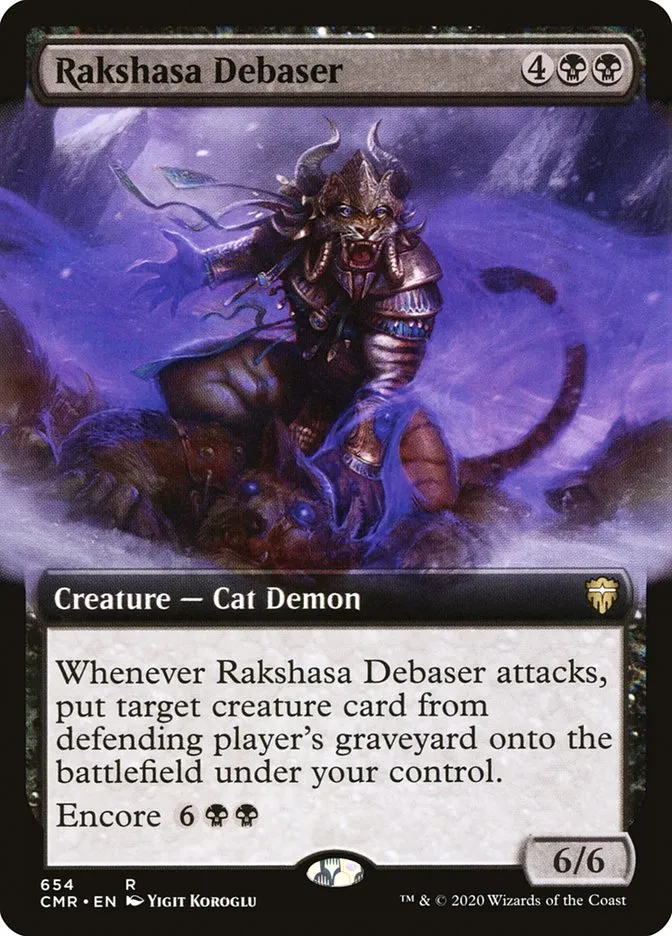 2020 Commander Legends Rakshasa Debaser [Extended Art] rare #654 rare card image