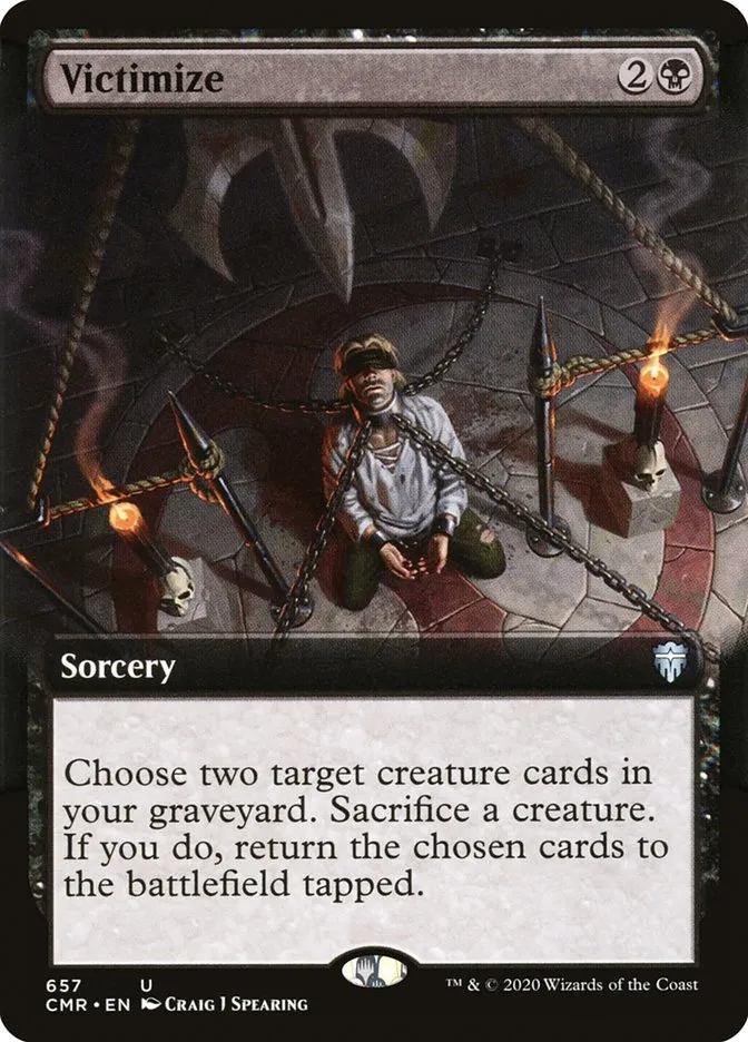 2020 Commander Legends Victimize [Extended Art] uncommon #657 uncommon card image