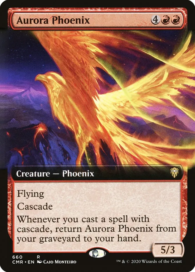 2020 Commander Legends Aurora Phoenix rare #660 rare card image