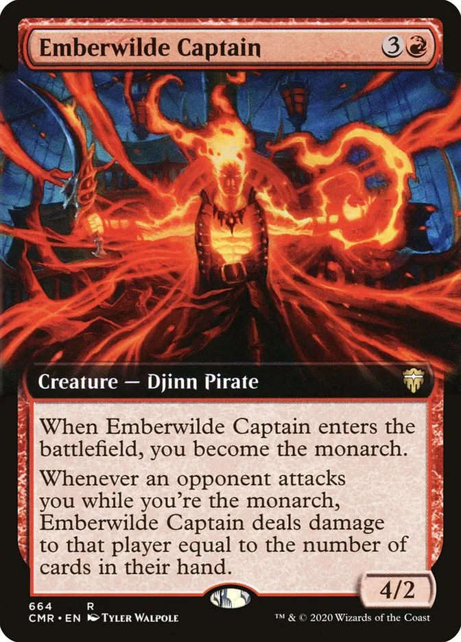 2020 Commander Legends Emberwilde Captain [Extended Art] rare #664 rare card image
