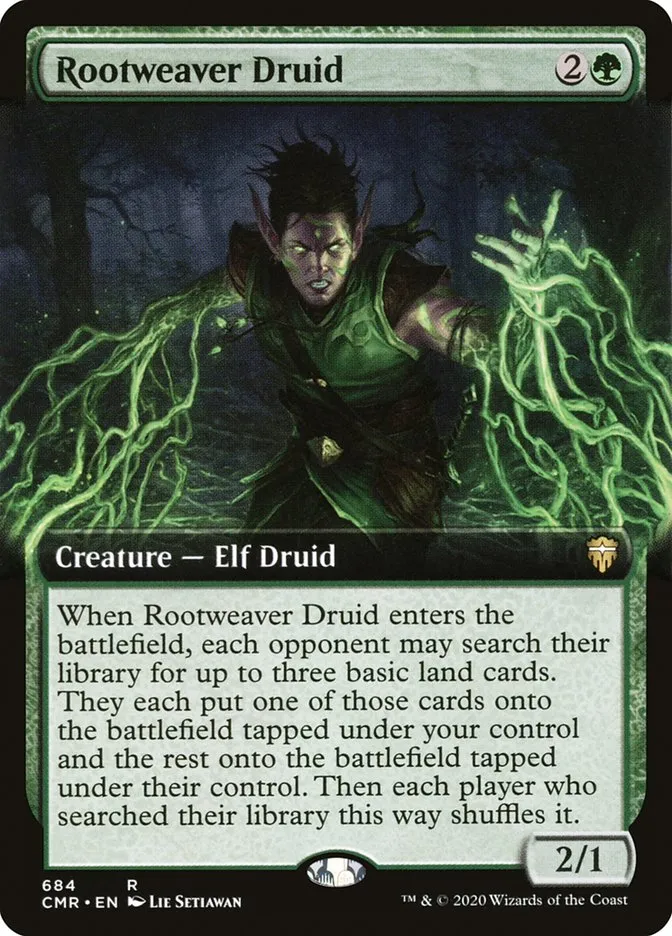 2020 Commander Legends Rootweaver Druid rare #684 rare card image
