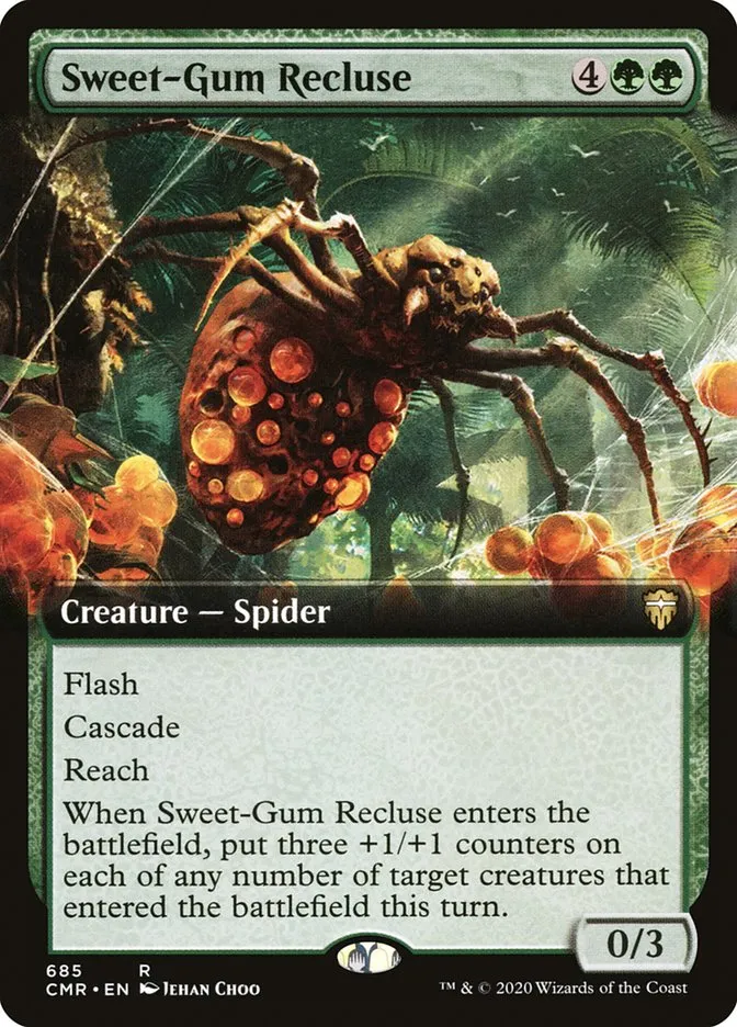2020 Commander Legends Sweet-Gum Recluse [Extended Art] rare #685 rare card image