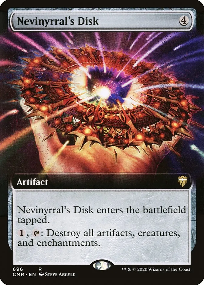 2020 Commander Legends Nevinyrral's Disk rare #696 rare card image