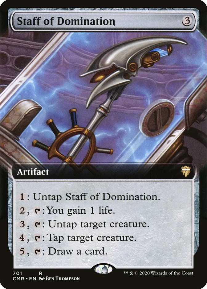 2020 Commander Legends Staff of Domination rare #701 rare card image
