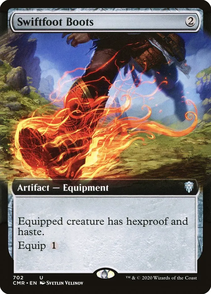 2020 Commander Legends Swiftfoot Boots uncommon #702 uncommon card image
