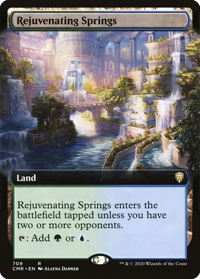2020 Commander Legends Rejuvenating Springs rare #709 rare card image