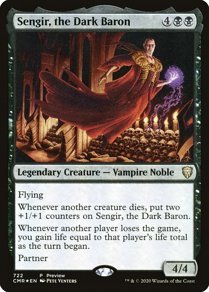 2020 Commander Legends Sengir, the Dark Baron [Promo] rare #722 rare card image