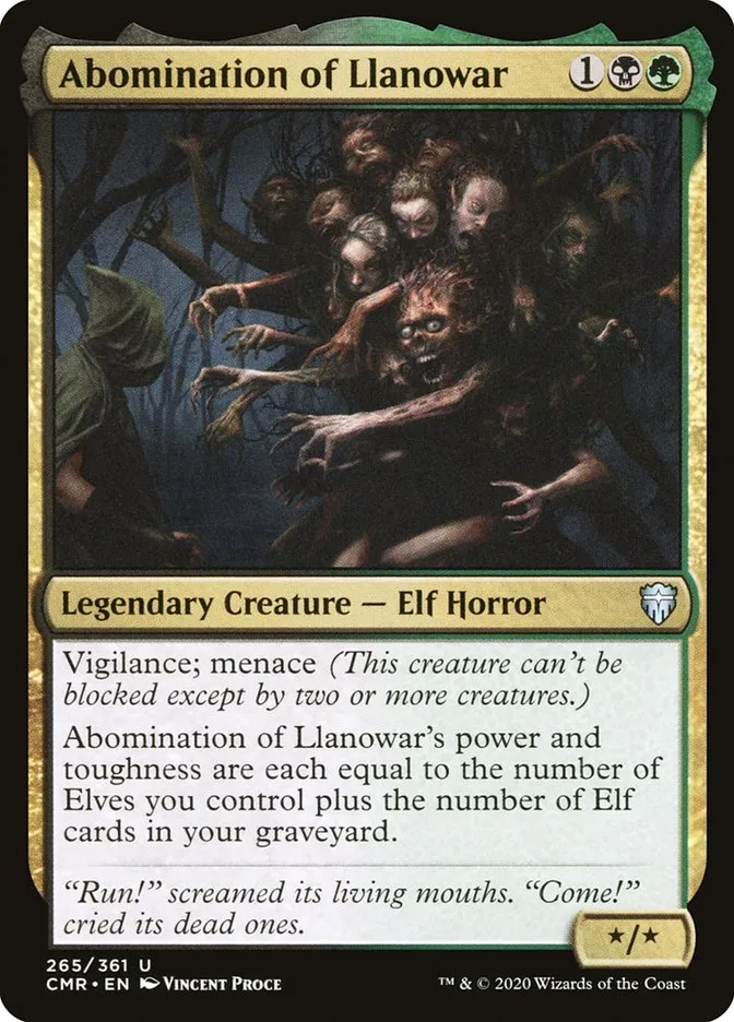 2020 Commander Legends Abomination of Llanowar #265 uncommon card image