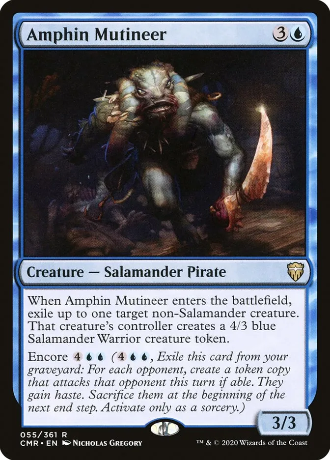 2020 Commander Legends Amphin Mutineer [Foil] rare #55 rare card image